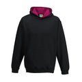 Felpa Kids Varsity Hoodie jet black/hot pink / XS - personalizzabile con logo