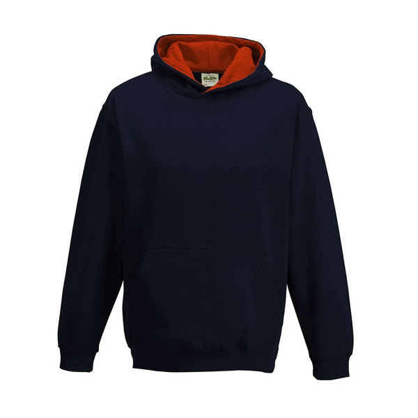 Felpa Kids Varsity Hoodie new french navy/fire red / XS - personalizzabile con logo