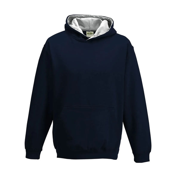 Felpa Kids Varsity Hoodie new french navy/heather grey / XS - personalizzabile con logo