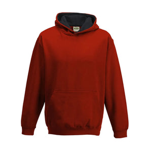 Felpa Kids Varsity Hoodie rosso / XS - personalizzabile con logo