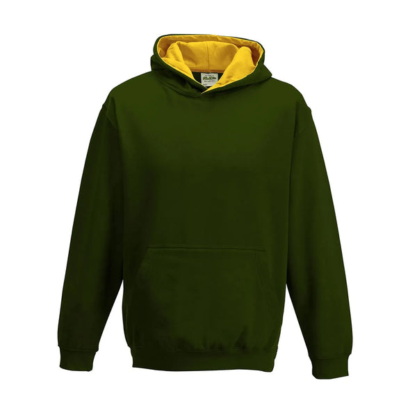 Felpa Kids Varsity Hoodie verde / XS - personalizzabile con logo