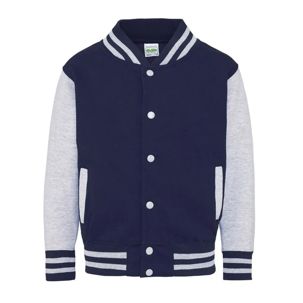 Felpa Kids Varsity Jacket blu / XS - personalizzabile con logo