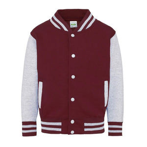 Felpa Kids Varsity Jacket bordeaux / XS - personalizzabile con logo