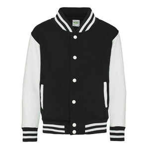 Felpa Kids Varsity Jacket jet black/white / XS - personalizzabile con logo