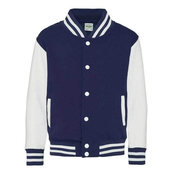 Felpa Kids Varsity Jacket oxford navy/white / XS - personalizzabile con logo