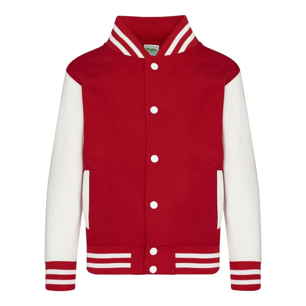 Felpa Kids Varsity Jacket rosso / XS - personalizzabile con logo