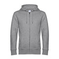 Felpa KING Zipped Hood heather grey / XS - personalizzabile con logo