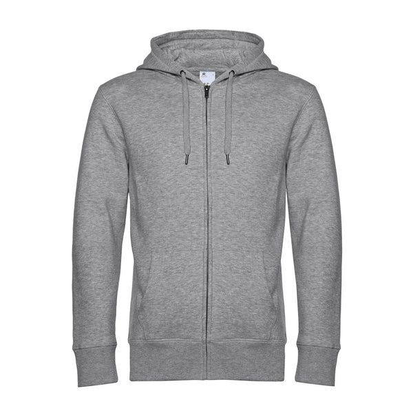 Felpa KING Zipped Hood heather grey / XS - personalizzabile con logo