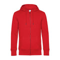 Felpa KING Zipped Hood rosso / XS - personalizzabile con logo