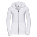 Felpa Ladies Authentic con zip -  cappuccio bianco / XS - personalizzabile con logo