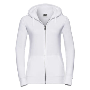 Felpa Ladies Authentic con zip -  cappuccio bianco / XS - personalizzabile con logo