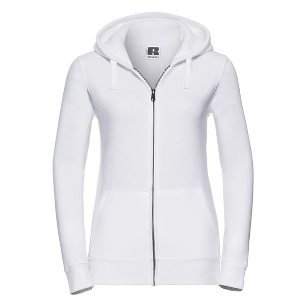 Felpa Ladies Authentic con zip -  cappuccio bianco / XS - personalizzabile con logo