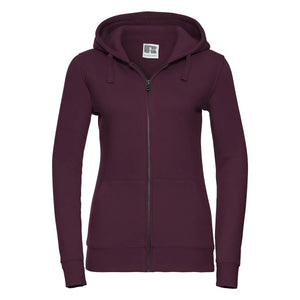 Felpa Ladies Authentic con zip -  cappuccio bordeaux / XS - personalizzabile con logo
