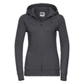 Felpa Ladies Authentic con zip -  cappuccio grigio / XS - personalizzabile con logo