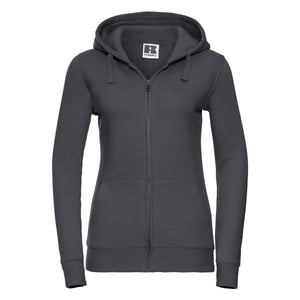 Felpa Ladies Authentic con zip -  cappuccio grigio / XS - personalizzabile con logo