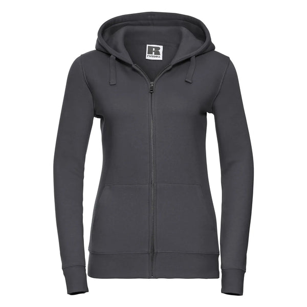 Felpa Ladies Authentic con zip -  cappuccio grigio / XS - personalizzabile con logo