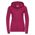 Felpa Ladies Authentic con zip -  cappuccio rosa / XS - personalizzabile con logo
