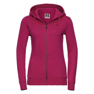 Felpa Ladies Authentic con zip -  cappuccio rosa / XS - personalizzabile con logo