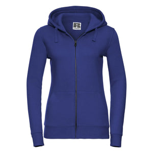 Felpa Ladies Authentic con zip -  cappuccio royal / XS - personalizzabile con logo