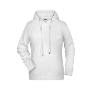 Felpa Ladies cappuccio bianco / XS - personalizzabile con logo