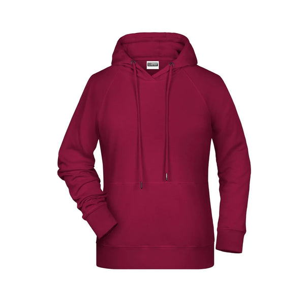 Felpa Ladies cappuccio bordeaux / XS - personalizzabile con logo