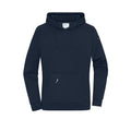 Felpa Ladies cappuccio Interlock blu / XS - personalizzabile con logo