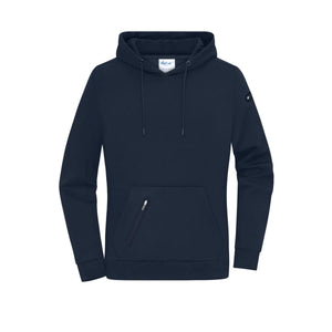 Felpa Ladies cappuccio Interlock blu / XS - personalizzabile con logo