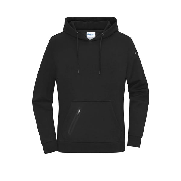 Felpa Ladies cappuccio Interlock nero / XS - personalizzabile con logo