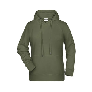 Felpa Ladies cappuccio olive / XS - personalizzabile con logo