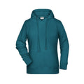 Felpa Ladies cappuccio petrol-melange / XS - personalizzabile con logo