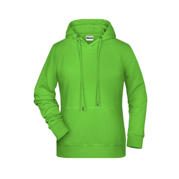 Felpa Ladies cappuccio verde / XS - personalizzabile con logo