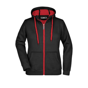 Felpa Ladies Doubleface black/red / S - personalizzabile con logo