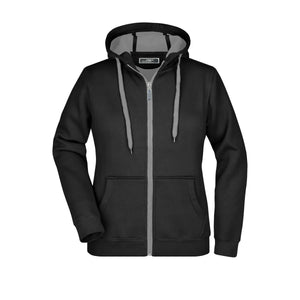 Felpa Ladies Doubleface nero / S - personalizzabile con logo