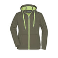 Felpa Ladies Doubleface olive/lime-green / S - personalizzabile con logo