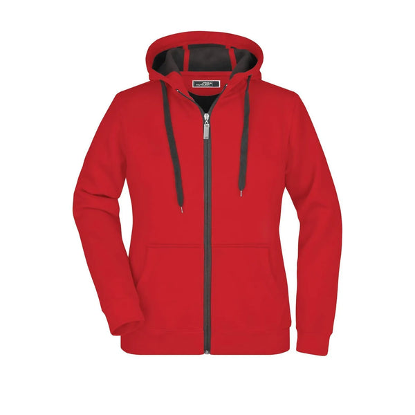 Felpa Ladies Doubleface rosso / S - personalizzabile con logo