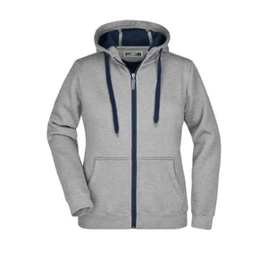 Felpa Ladies Doubleface sports-grey/navy / S - personalizzabile con logo