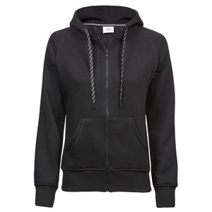 Felpa Ladies Fashion Full Zip Hood nero / S - personalizzabile con logo