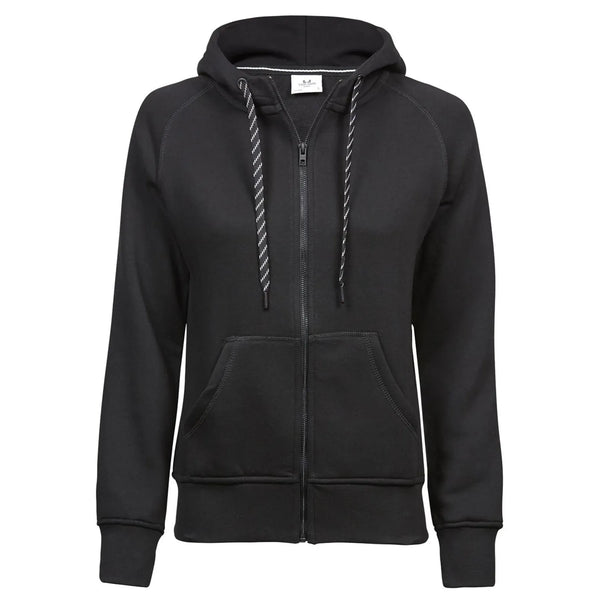 Felpa Ladies Fashion Full Zip Hood nero / S - personalizzabile con logo