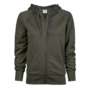 Felpa Ladies Fashion Full Zip Hood verde / S - personalizzabile con logo