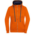 Felpa Ladies Lifestyle Zip-cappuccio arancione / S - personalizzabile con logo