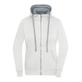 Felpa Ladies Lifestyle Zip-cappuccio bianco / S - personalizzabile con logo