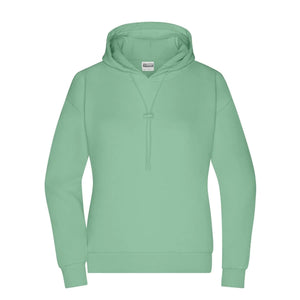 Felpa Ladies Lounge cappuccio verde / XS - personalizzabile con logo
