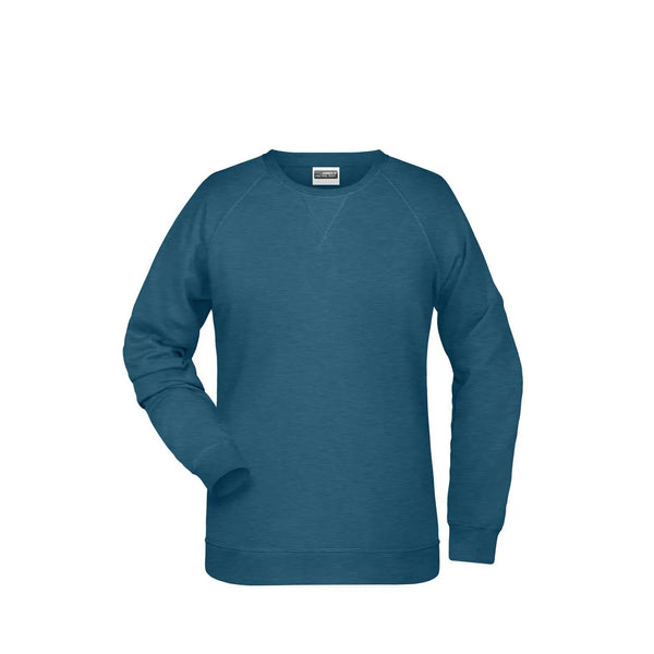 Felpa Ladies petrol-melange / XS - personalizzabile con logo