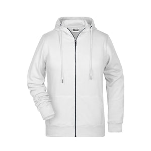 Felpa Ladies Zip cappuccio bianco / XS - personalizzabile con logo