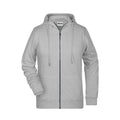 Felpa Ladies Zip cappuccio grigio / XS - personalizzabile con logo