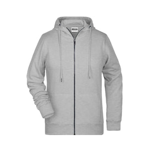 Felpa Ladies Zip cappuccio grigio / XS - personalizzabile con logo