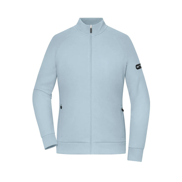 Felpa Ladies‘ Zip Interlock azzurro / XS - personalizzabile con logo