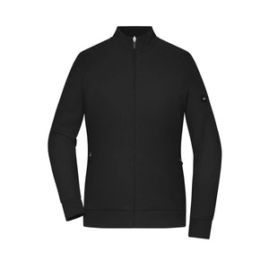 Felpa Ladies‘ Zip Interlock nero / XS - personalizzabile con logo