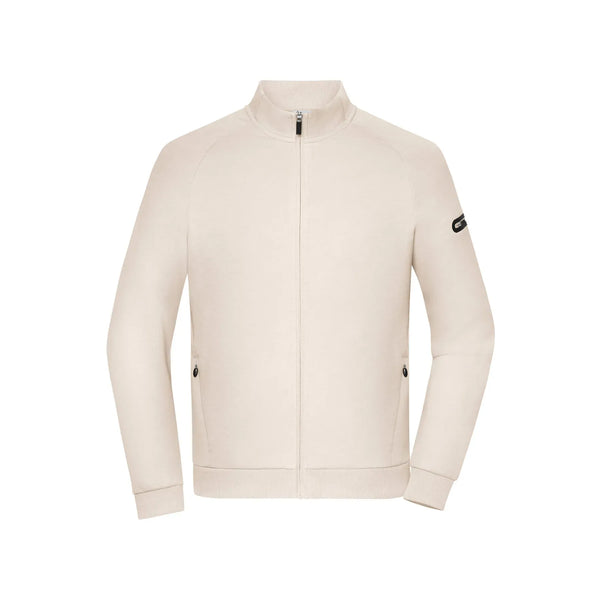 Felpa Men‘ Zip Interlock marrone / S - personalizzabile con logo
