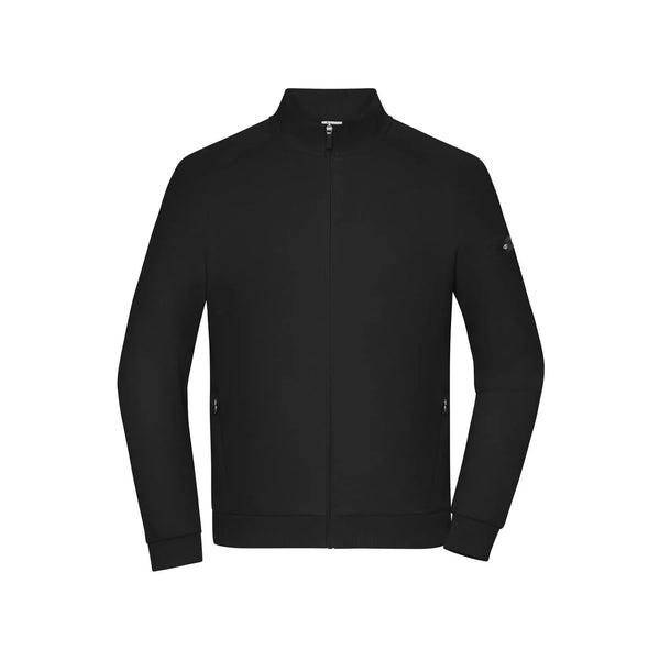 Felpa Men‘ Zip Interlock nero / S - personalizzabile con logo